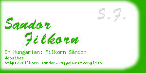 sandor filkorn business card