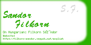 sandor filkorn business card